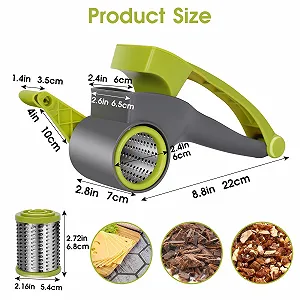 Терка для сиру MASTERTOP з ручкою, 4-в-1 ротаційна synthetic.ua - Фото 1