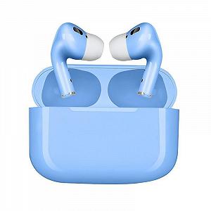 Наушники беспроводные TWS Airpod 3 с боксом для зарядки Blue Bluetooth кейсом - Фото 1