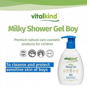 Гель-молочко для душу Vitalkind Premium Natural Care Milky Shower Gel Boy для дітей synthetic.ua - Фото 1