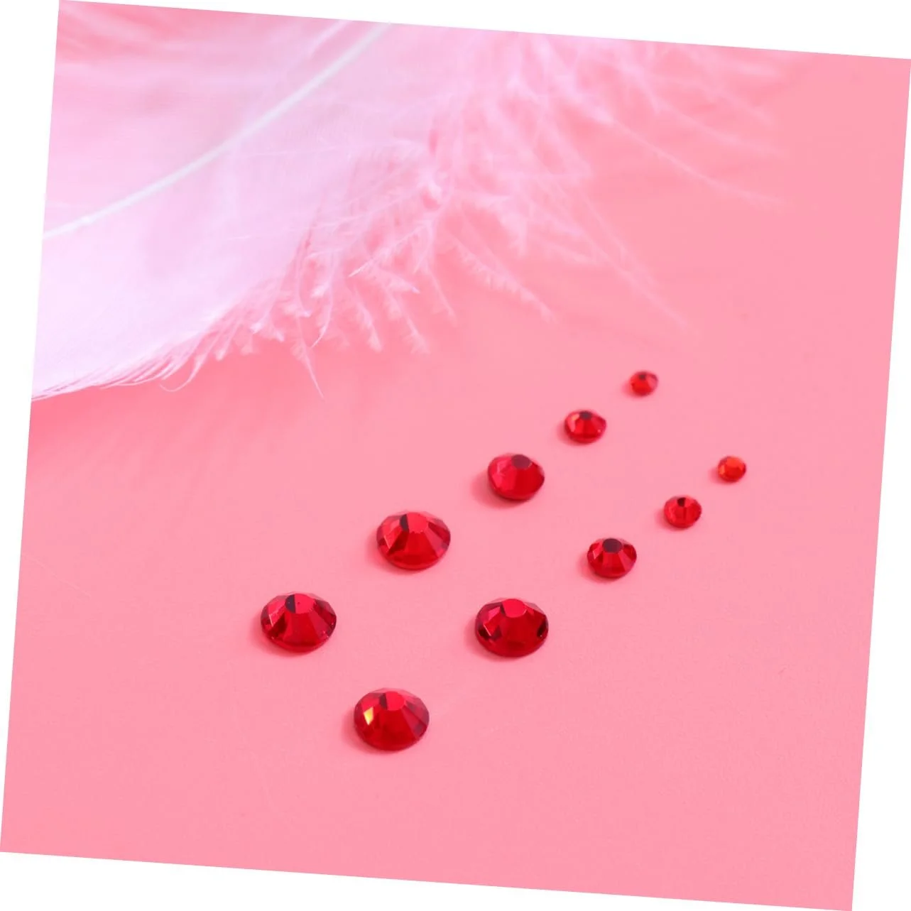 Прикраса для нігтів Housoutil 300 шт, червоні, з плоскою основою, набір наклейок для манікюру, фото №4