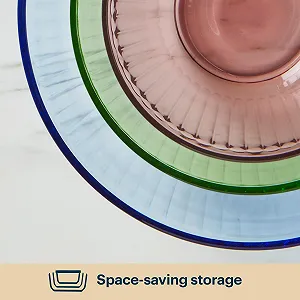 Набір скляних чаш для змішування Pyrex Colors 1.3 L 2.3 L 4.5 L рожевий/зелений без кришок synthetic.ua - Фото 1