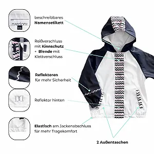 Дощовик NARDONI для дітей, Водонепроникний та вітрозахисний, На мікрофлісі, З відбивачами synthetic.ua - Фото 1