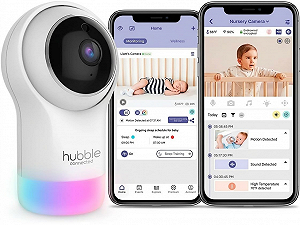 Цифрова відеоняня Hubble Connected Nursery Pal Glow / Full HD / Wi-Fi / 1080р / Білий - Фото 1