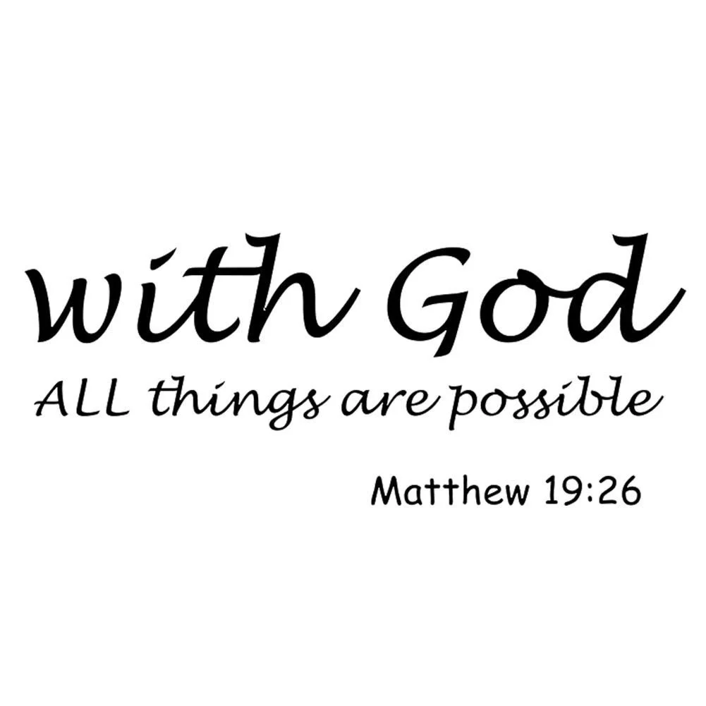 Наклейка на стену Alvinlite With God All Things Are Possible религиозная Черная 60 x 21 см, фото №2