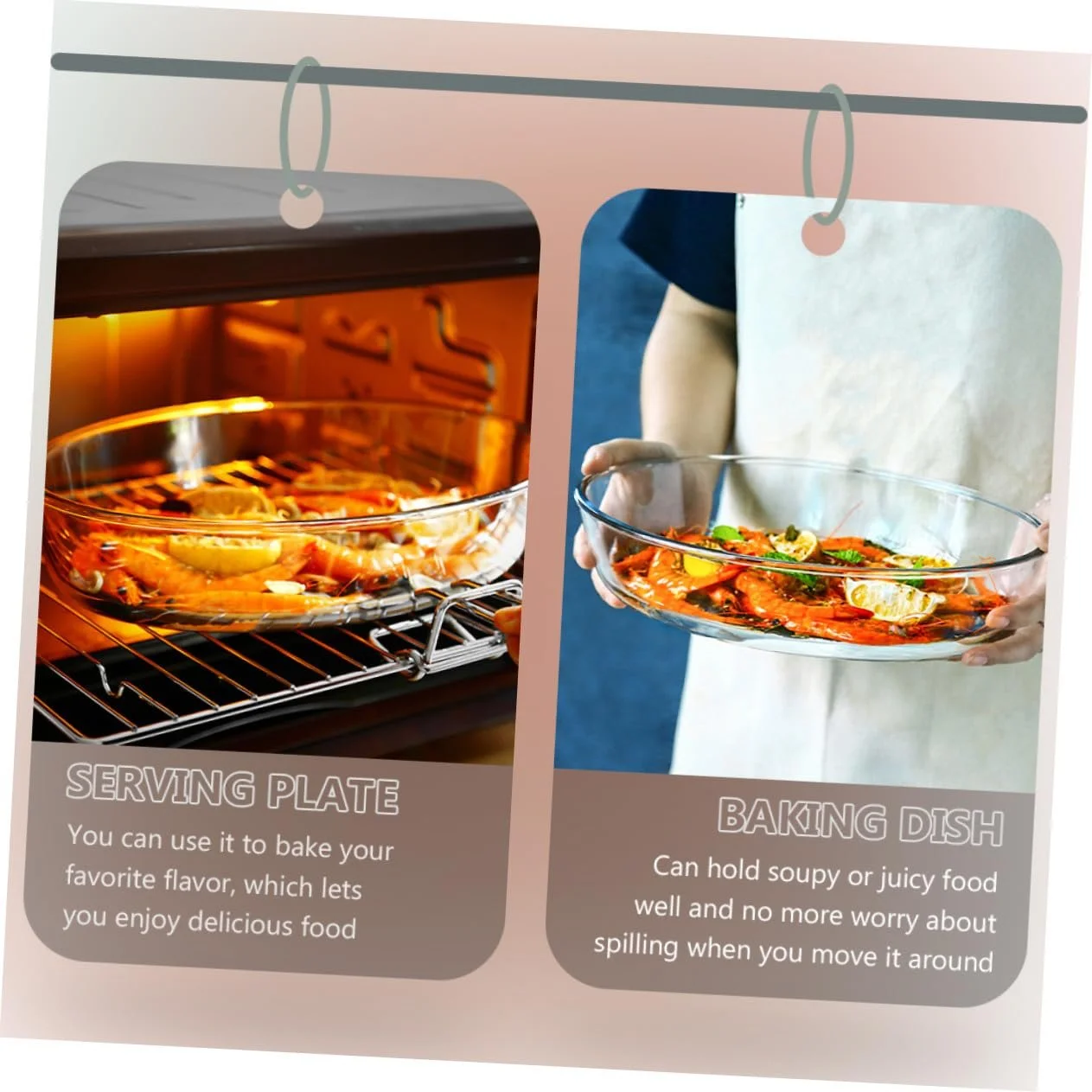 Форма для запекания TOYANDONA Стеклянная Большая для микроволновой печи Прозрачная, фото №3