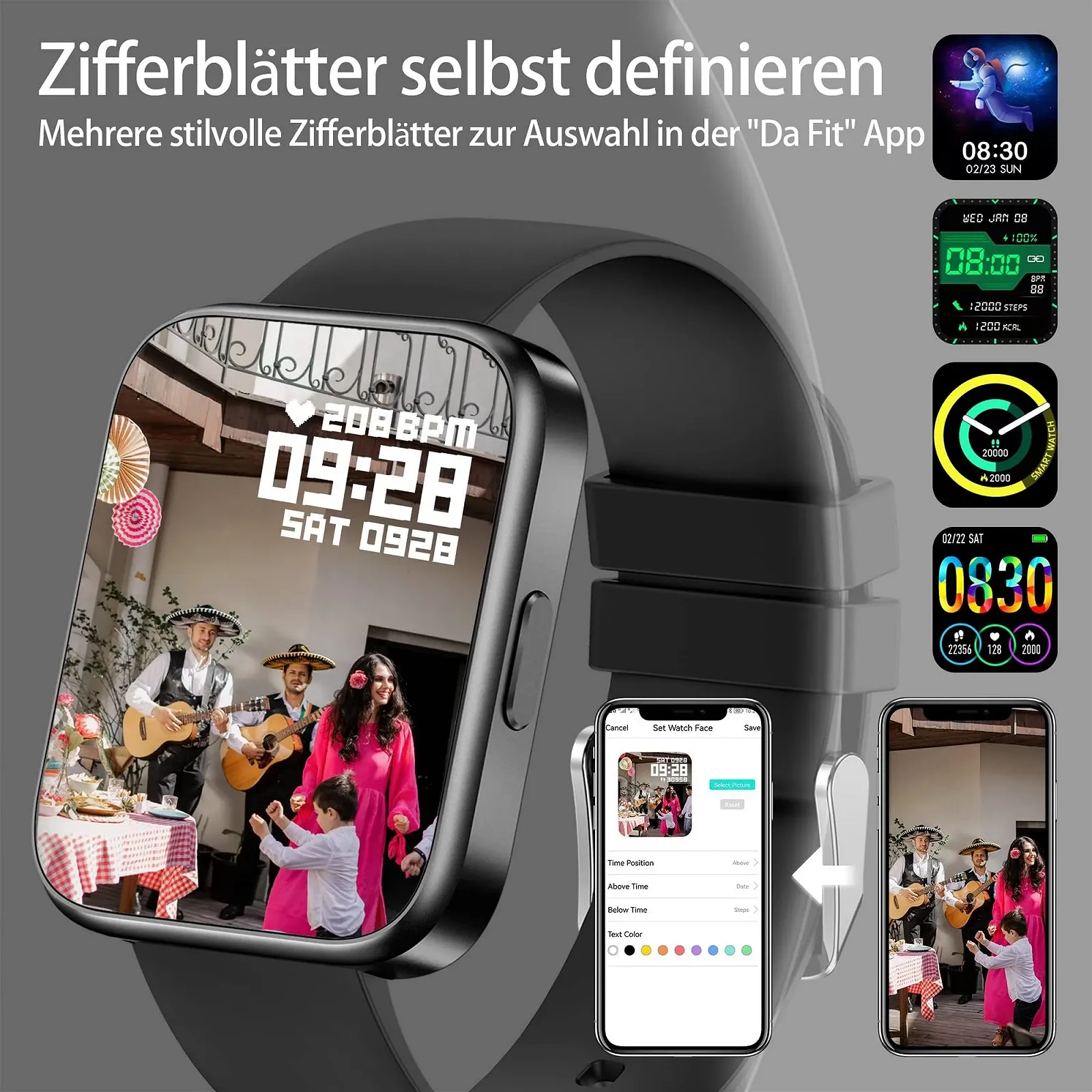 Смарт-часы с возможностью совершения звонков через динамик, 1,7-дюймовый сенсорный экран, прямое соединение с Bluetooth-наушниками, беспроводные, хранение музыки, поддержка Whatsapp, фитнес-трекер, измерение кровяного давления, монитор сердечного ритма, шагомер, спортивные часы, черные, фото №2 Смарт-часы с возможностью совершения звонков через динамик, 1,7-дюймовый сенсорный экран, прямое соединение с Bluetooth-наушниками, беспроводные, хранение музыки, поддержка Whatsapp, фитнес-трекер, измерение кровяного давления, монитор сердечного ритма, шагомер, спортивные часы, черные, фото №2