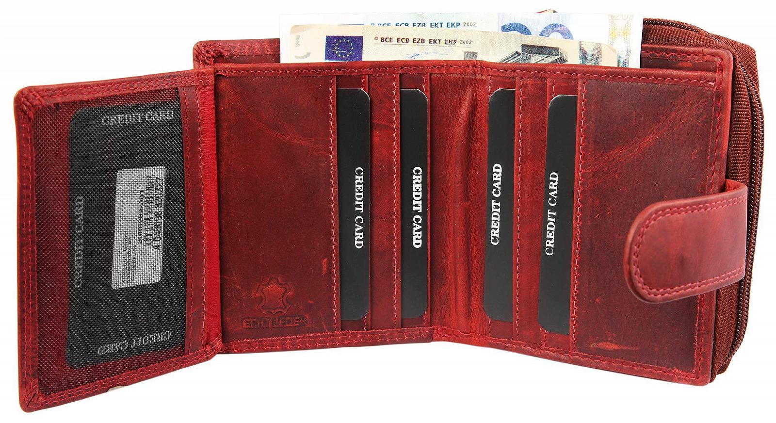 Кошелек Женский Кожаный LEONARDO VERRELLI 3000289 с RFID защитой 10 x 12 x 3 см, красный, отделение для монет, фото №3
