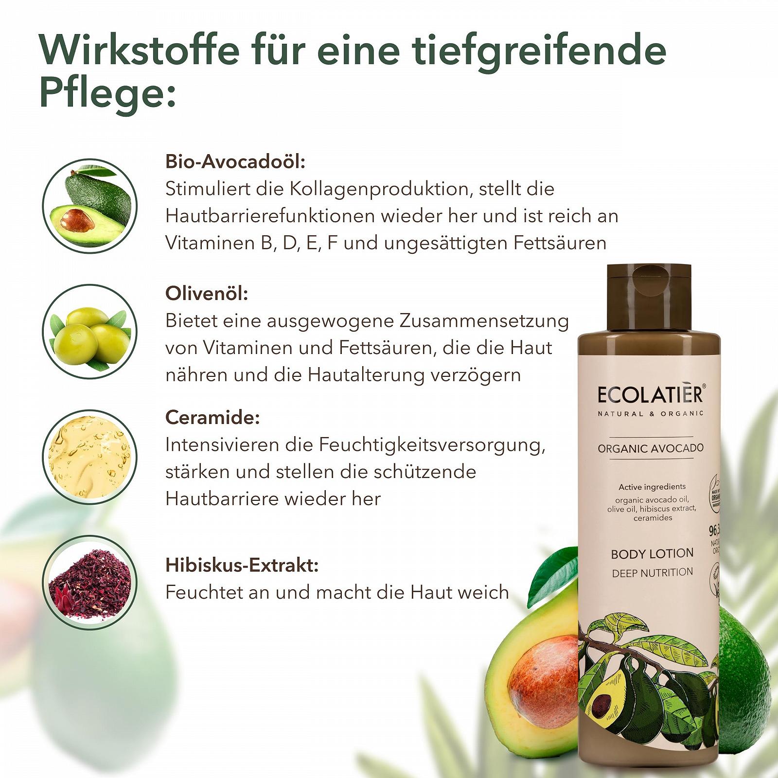 Гель для душу Ecolatier Organic Avocado 97.5% Natural Ingredients 350 мл, фото №3