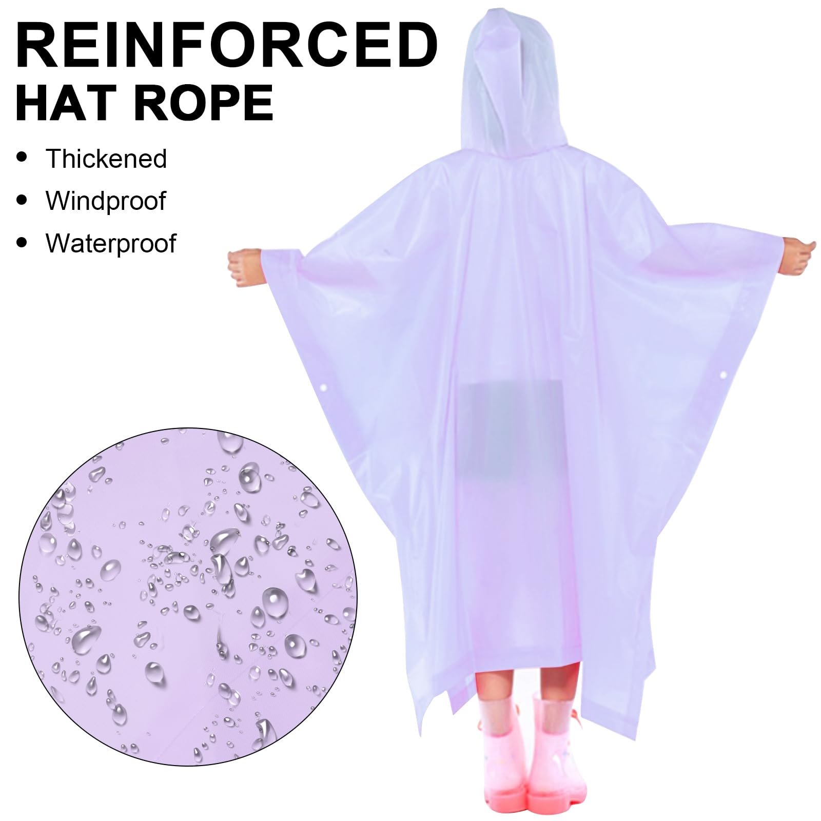 Детский дождевик-пончо Mayoii Водонепроницаемый детский дождевик с капюшоном и пуговицами, Легкий многоразовый плащ EVA для мальчиков и девочек, Портативный детский дождевик, фото №3 Детский дождевик-пончо Mayoii Водонепроницаемый детский дождевик с капюшоном и пуговицами, Легкий многоразовый плащ EVA для мальчиков и девочек, Портативный детский дождевик, фото №3