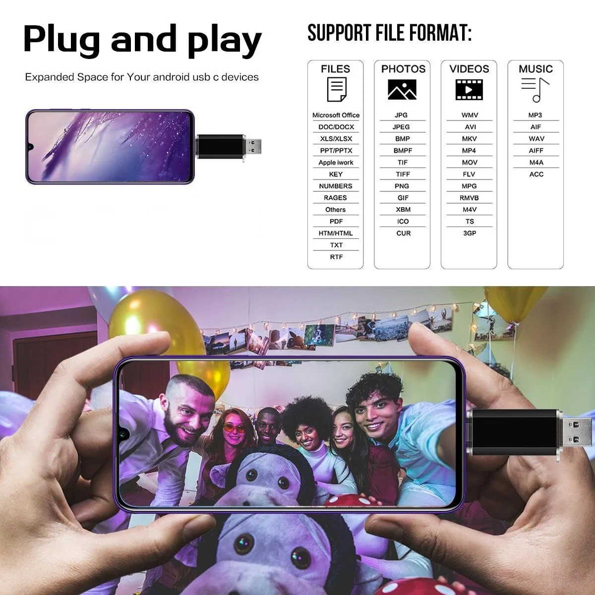 USB-накопичувач 2-Pack 128ГБ Dual Type C + USB A 2-в-1 Чорний та Синій, фото №4 USB-накопичувач 2-Pack 128ГБ Dual Type C + USB A 2-в-1 Чорний та Синій, фото №4