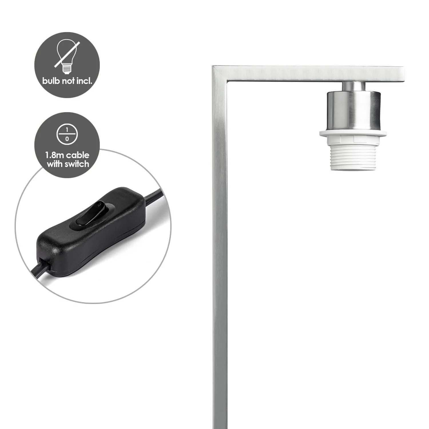 Настільна лампа Home Sweet Home Block Modern 20/20/44 см метал тканина E27 зі шнуровим вимикачем чорна, фото №4