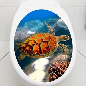Наклейка на туалет Черепаха Кришка унітазу 30 x 40 см synthetic.ua - Фото 1