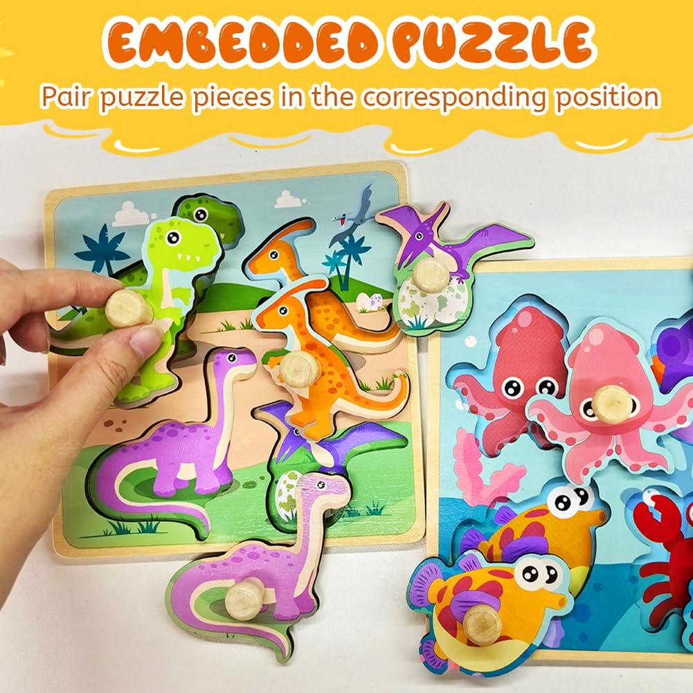 Дерев'яний пазл Puzzle Farm Тварини джунглів від 1 року Різнокольоровий, фото №5