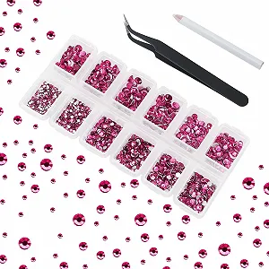 Стразы для ногтей Плоские Розовые 1.5 мм 4.8 мм, 6 Размеров, 4200 шт - Фото 1