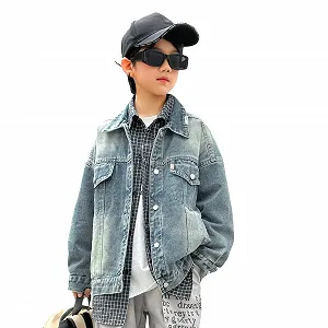 Джинсовая куртка Rolanko для мальчиков, на пуговицах, верхняя джинсовая одежда. synthetic.ua - Фото 1