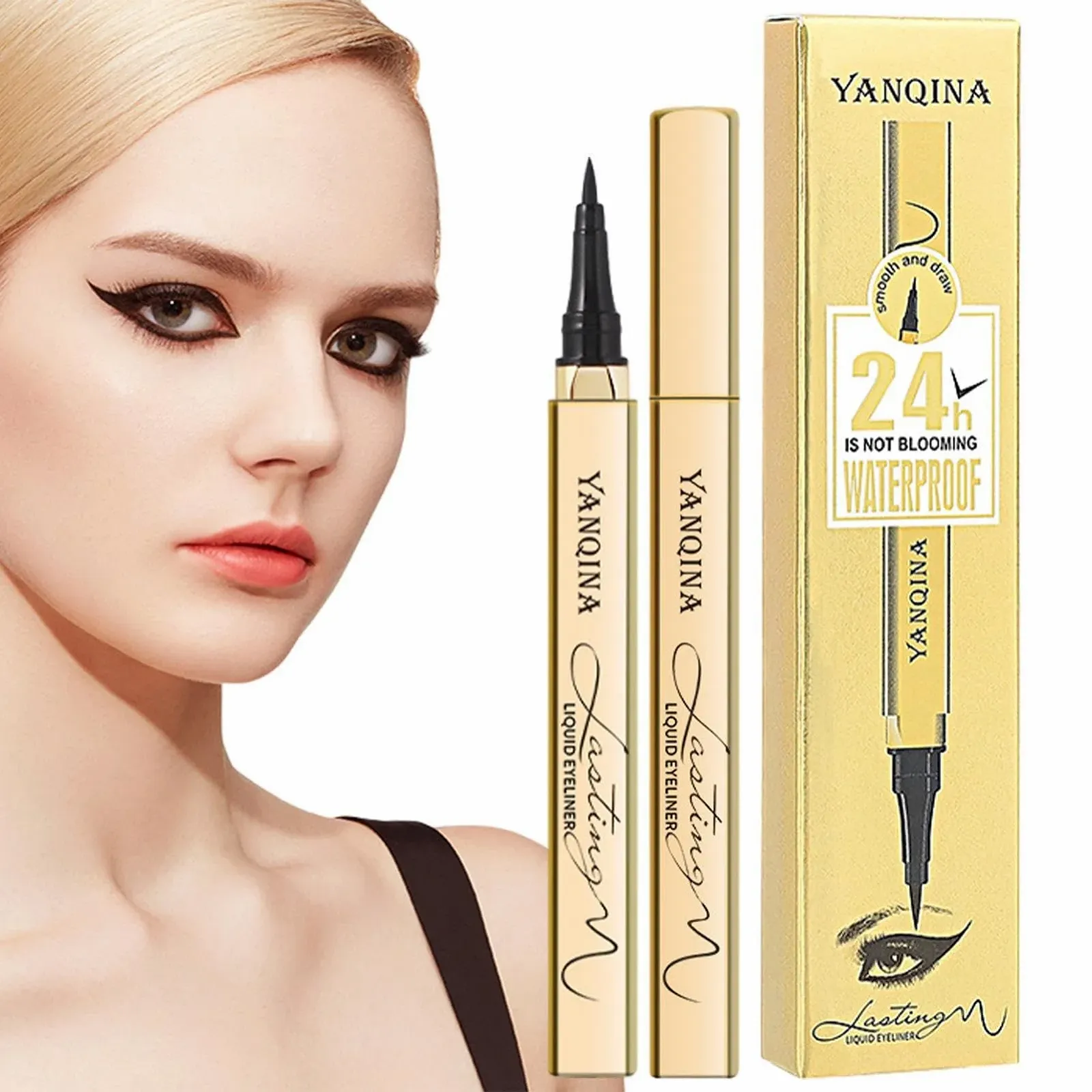 Водостійка Підводка для очей Fowybe, Чорний, фото №1