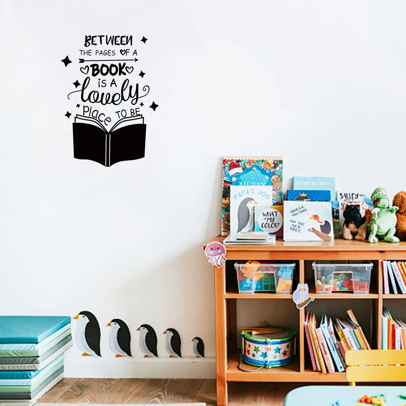 Наклейка на стіну SUPERDANT Book Theme Book Stars Pattern Inspirational Quotes Вінілова, фото №3