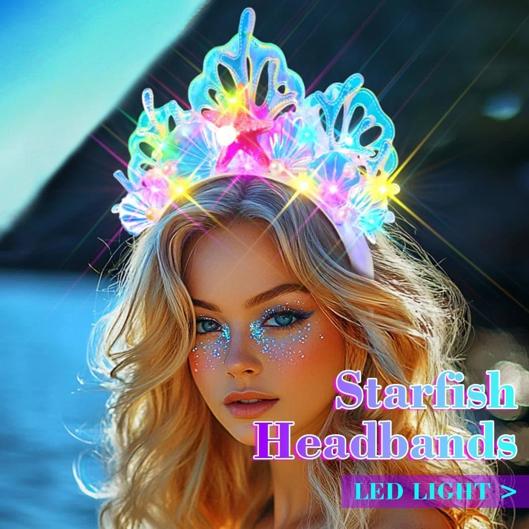 Світлодіодна Обруч на голову з мушлями, фото №3