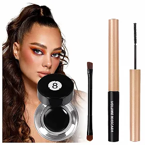 Набір для підводки очей і туші, водостійка, тонка і довга, синьо-сіра synthetic.ua - Фото 1