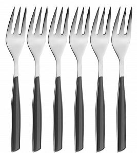 Вилки для торта Bugatti Glamour GLNU-021F17/6, набор 6 шт Черный - Фото 1