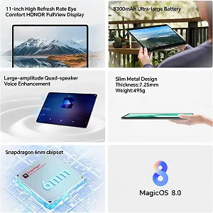 Планшет HONOR Pad X8a 11" (4+4)/64ГБ 8 ядер Android 14 8300 мАг Чорний - Сірий synthetic.ua - Фото 1