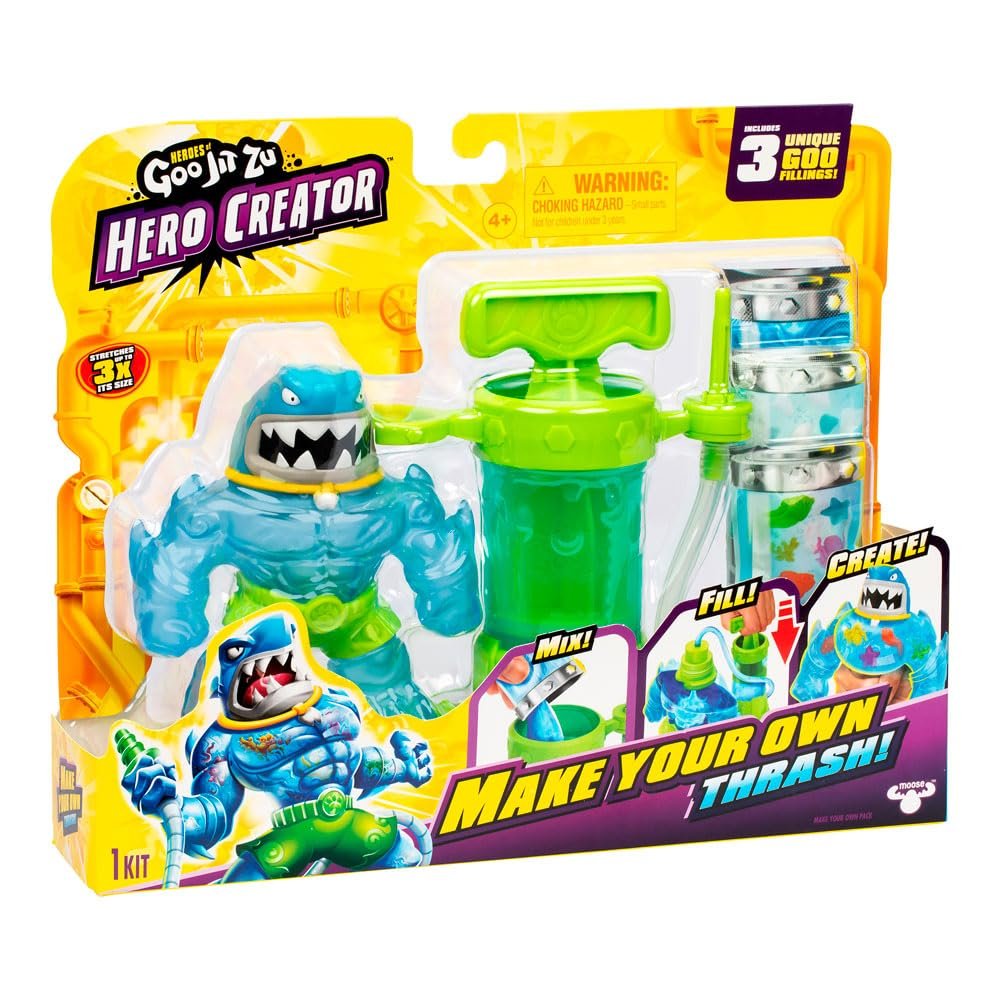 Фигурка Heroes of Goo Jit Zu Bandai CO42786, создайте свою собственную фигурку грозного мусора и дайте волю возможностям, разминая и растягивая, разноцветная, CO42786, фото №1