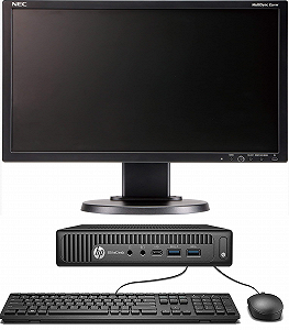 Комплект міні ПК HP EliteDesk 800 G2 / Intel Core i5-6500T / RAM 8GB / SSD 256GB / LAN / Windows 11 / Чорний - Фото 1