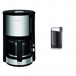 Фильтрационная кофеварка Krups Proaroma Plus KM3210 1100 W 10 чашек Black и кофемолка F20342 75 g Black - Фото 1