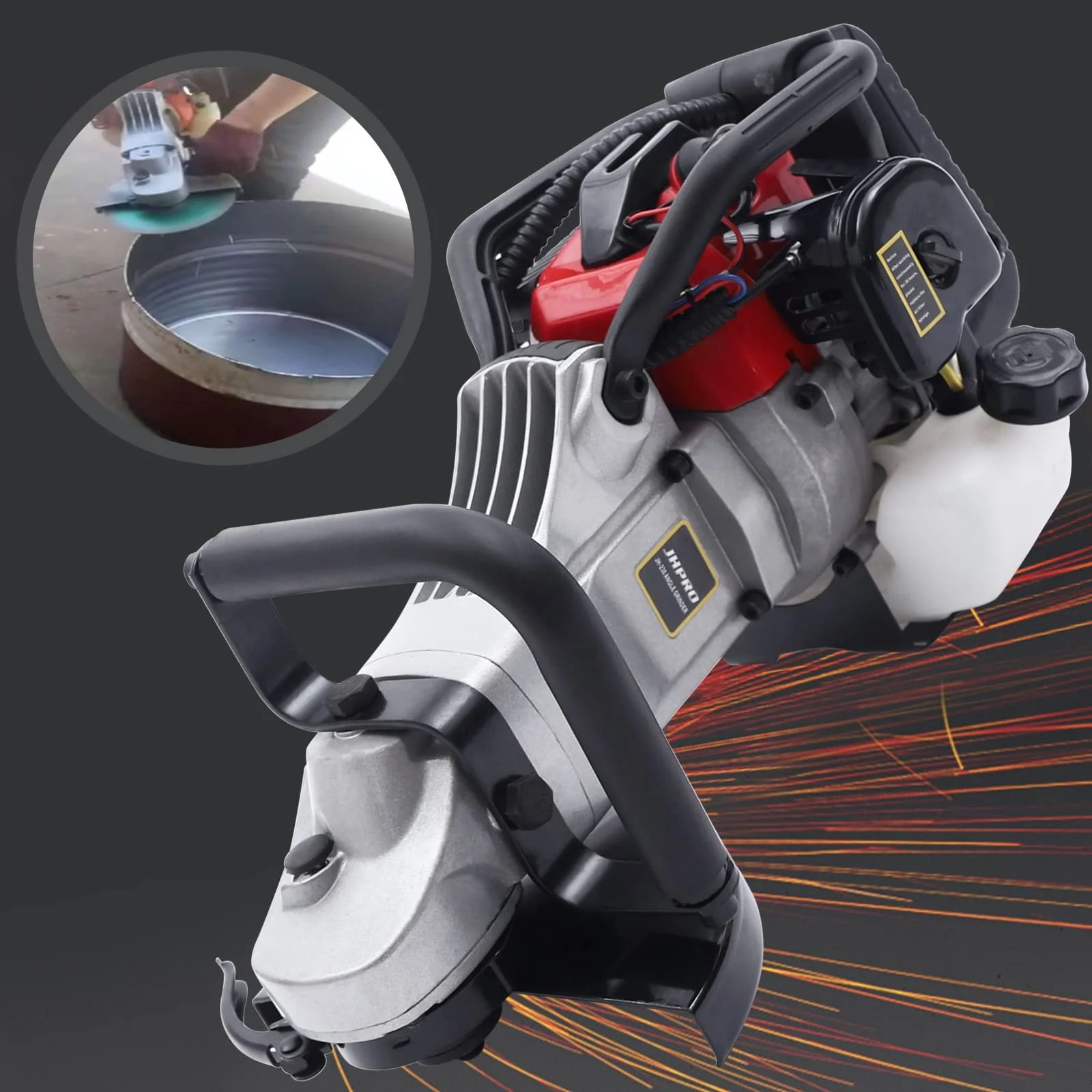 Полировальная машина Двухтактный двигатель Воздушное охлаждение 32,6 куб.см Топливная смесь Угловая шлифовальная машина 230 мм, фото №3