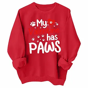 Свитшот Generisch на День святого Валентина для девочек с дизайном сердец, с длинными рукавами, мягкий - Фото 1