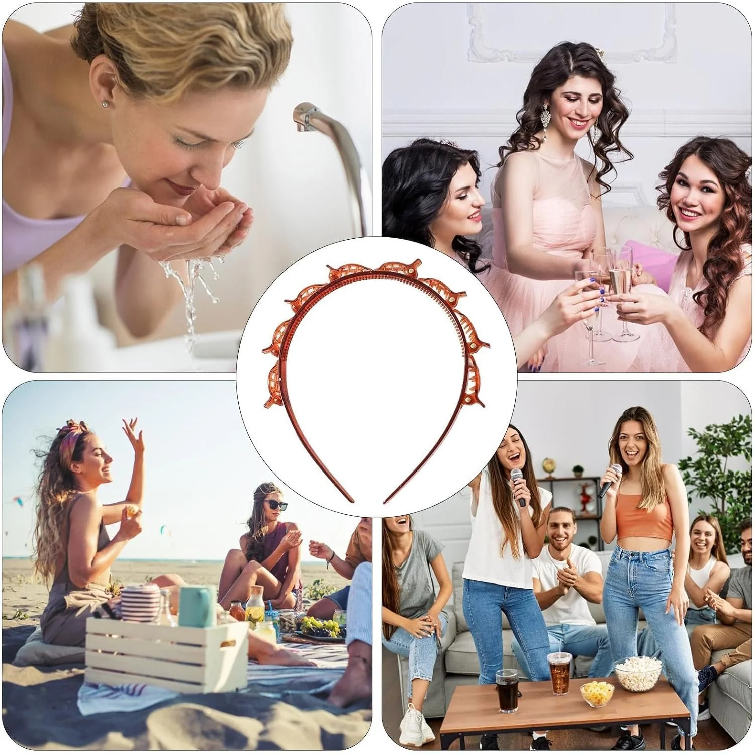 Обруч для волос с клипсами (2 шт.), фото №6