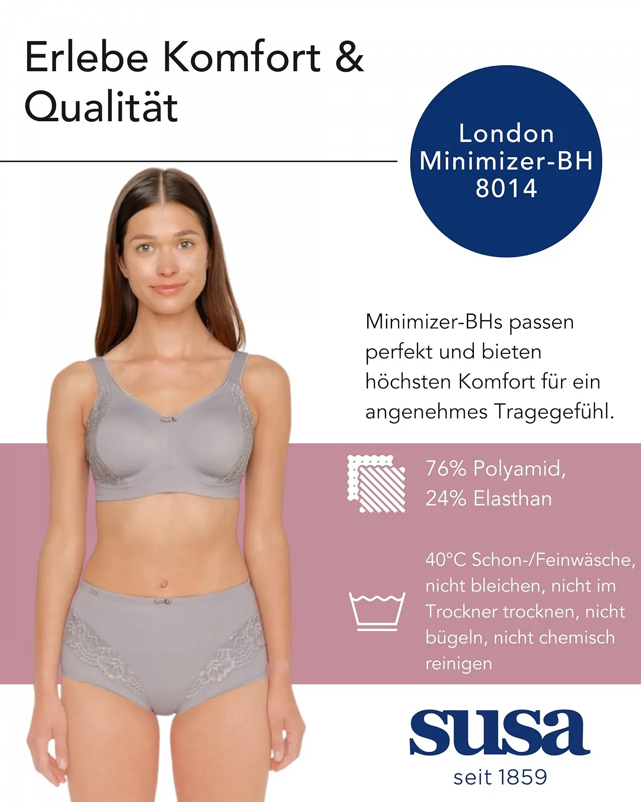Бюстгальтер мінімайзер Susa London з кісточками формований Grey (frosty lavender 268) розмір 100D, фото №4 Бюстгальтер мінімайзер Susa London з кісточками формований Grey (frosty lavender 268) розмір 100D, фото №4