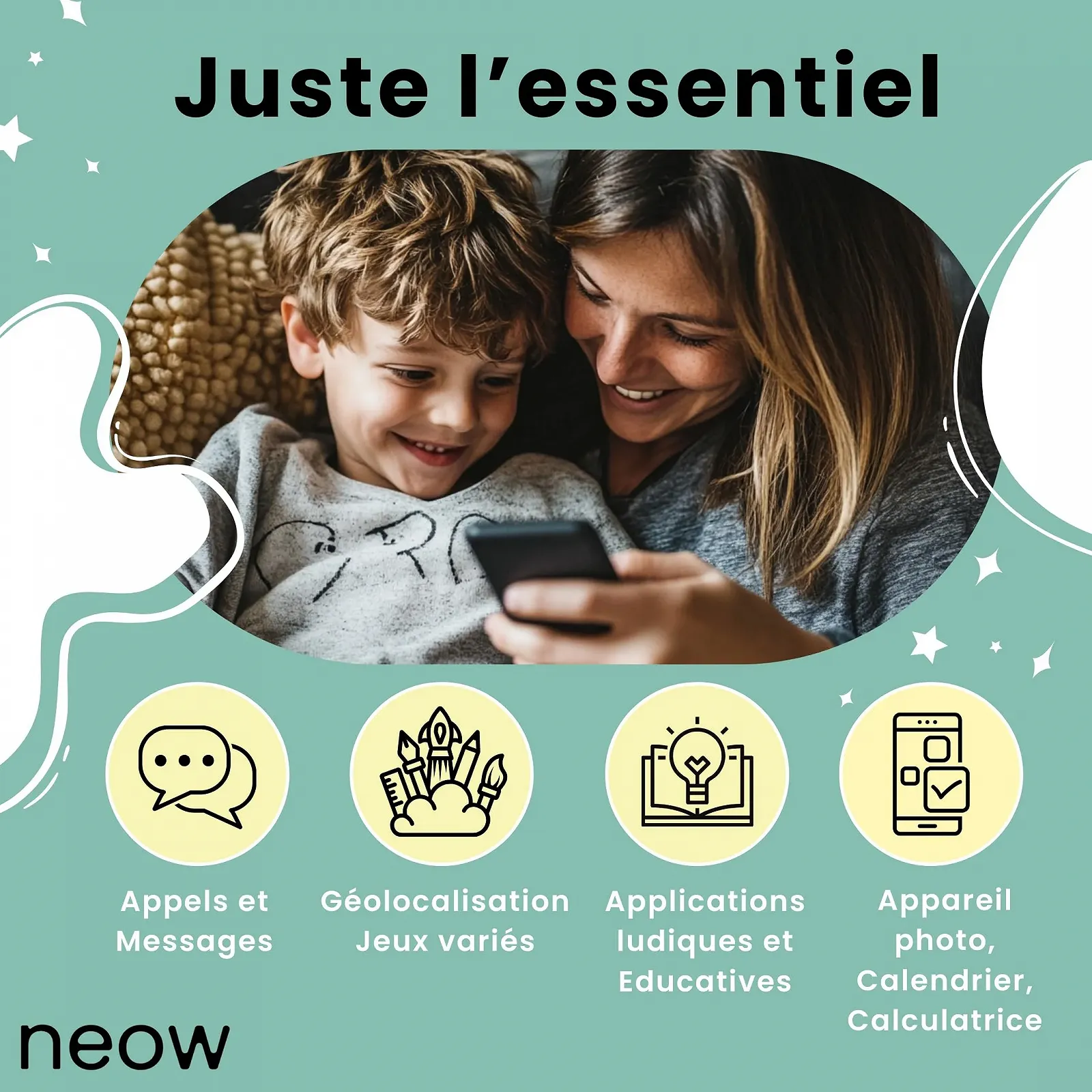 Смартфон дитячий Neow Android 14 із чохлом, фото №3 Смартфон дитячий Neow Android 14 із чохлом, фото №3