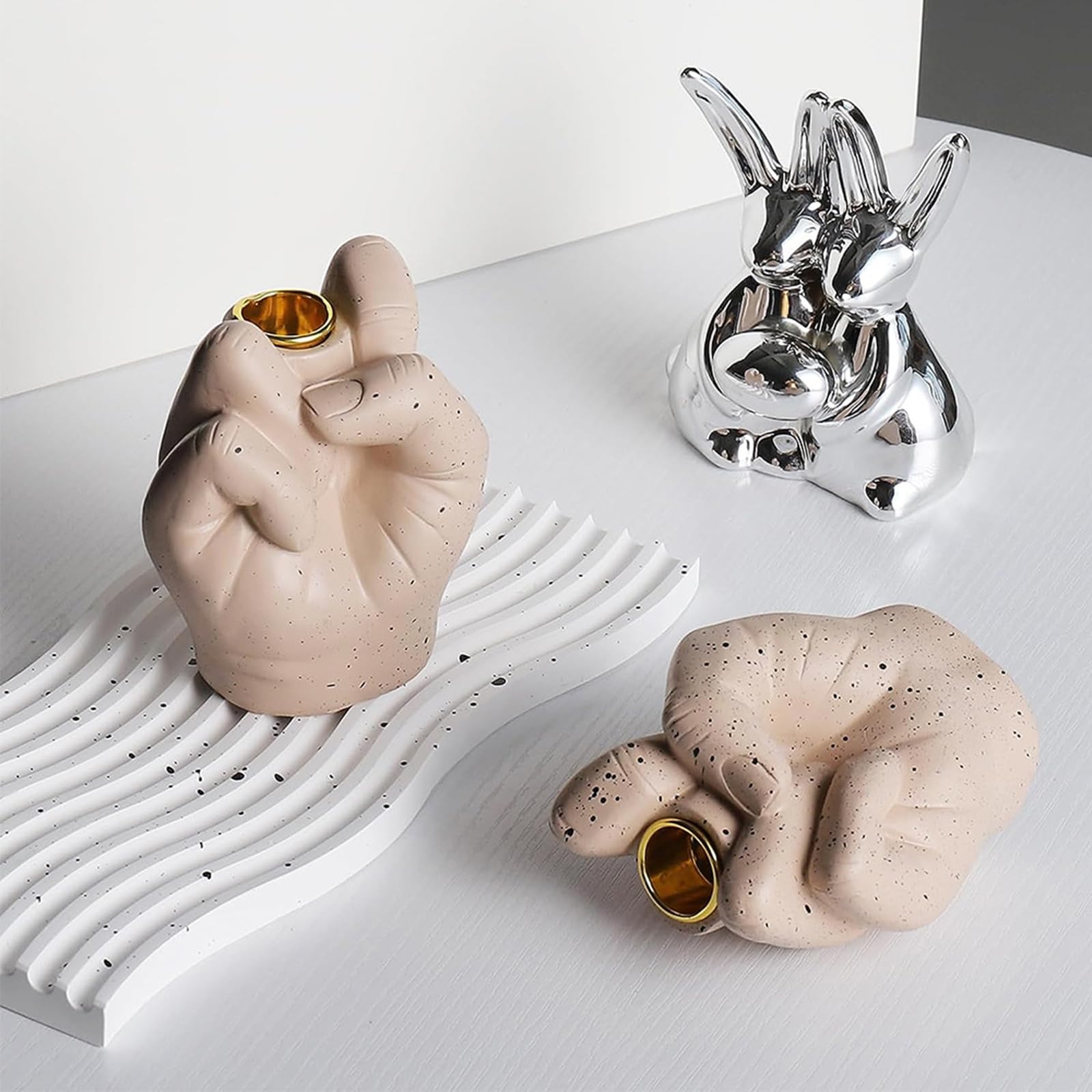 Подсвечник Creative Gesture Shaped Смешные Смешные Подарки Домашний Декор, фото №3
