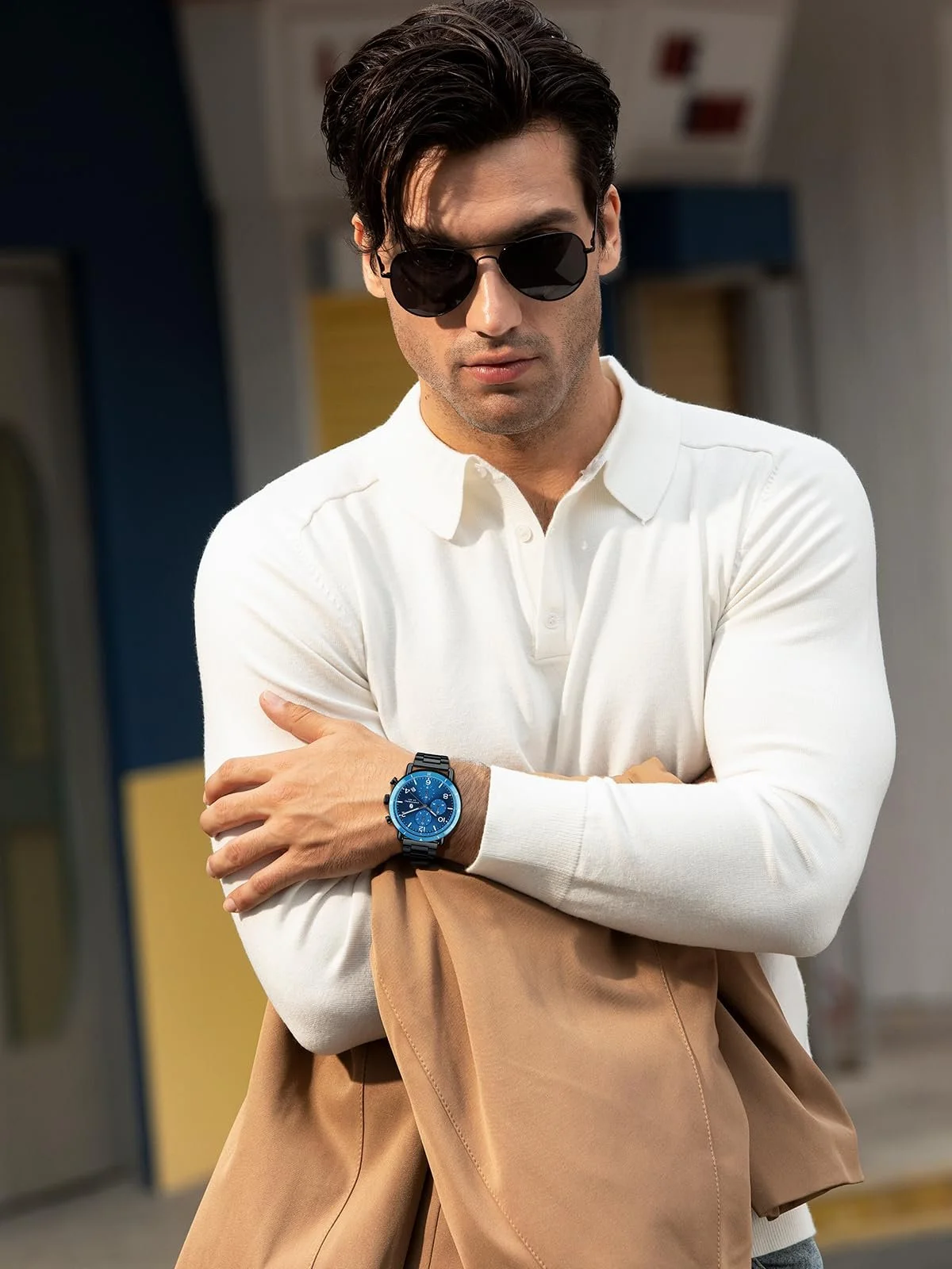 Часы SAPPHERO Мужской Хронограф Аналоговые Часы Кварцевые Дата Нержавеющая Сталь, фото №5 Часы SAPPHERO Мужской Хронограф Аналоговые Часы Кварцевые Дата Нержавеющая Сталь, фото №5