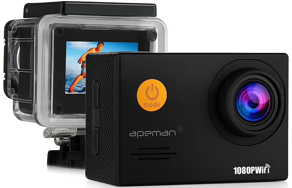 Екшн-камера APEMAN A70  / 170° / 14Мп / Full HD  / 60fps / Wi-Fi / Вологозахищена / Чорна, фото №1 Екшн-камера APEMAN A70  / 170° / 14Мп / Full HD  / 60fps / Wi-Fi / Вологозахищена / Чорна, фото №1