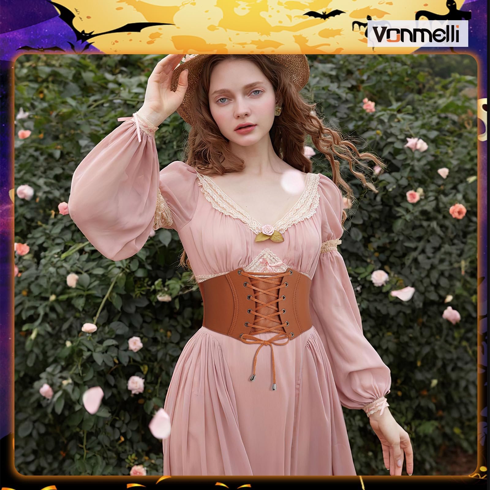 Корсетный пояс VONMELLI для женщин, корсет на шнуровке, высокая талия, эластичный пояс для костюмированных вечеринок на Хэллоуин, фото №4