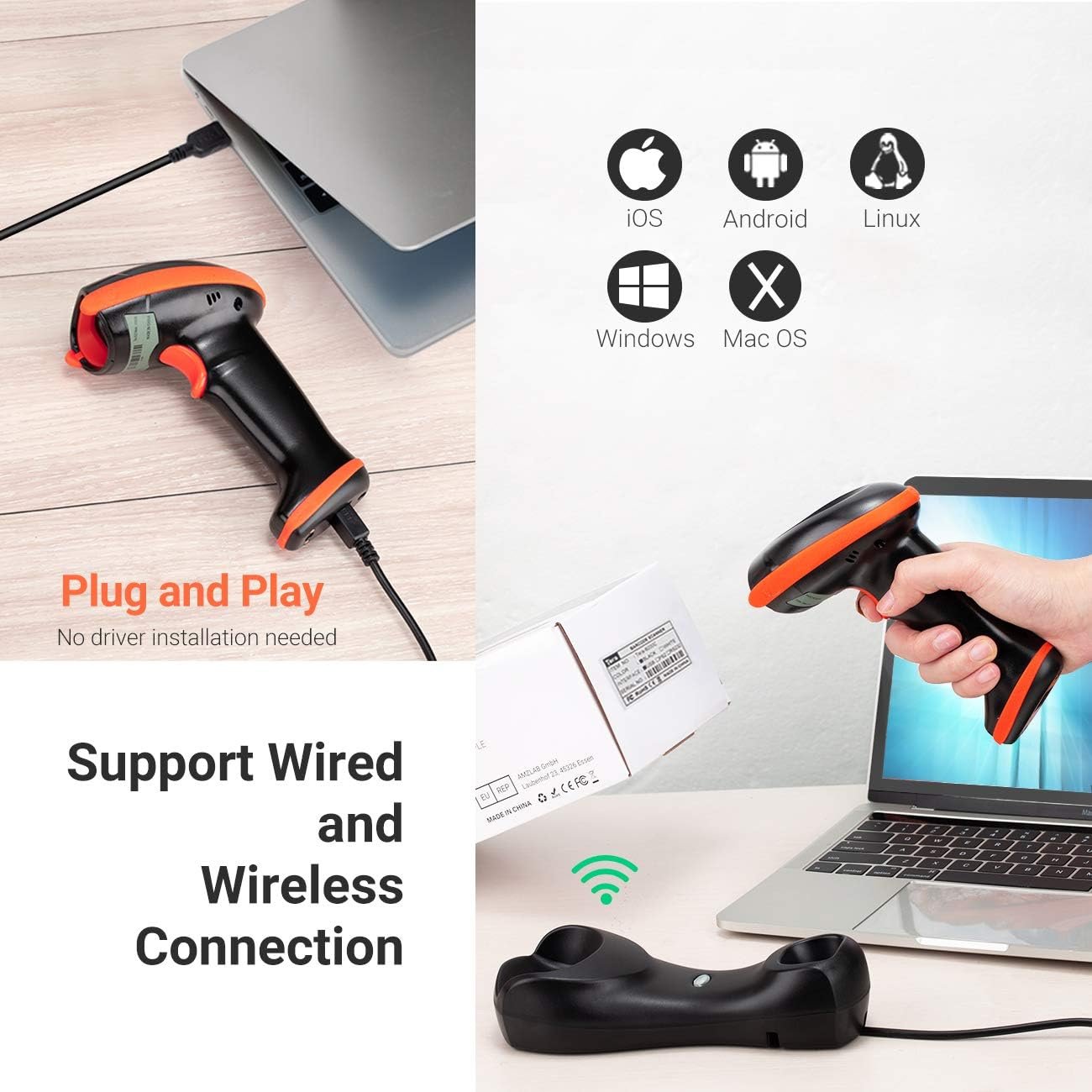 Сканер Tera HW0008 Черно-оранжевый, фото №4