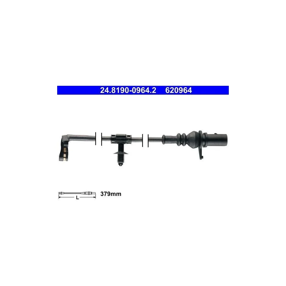 Датчик износа тормозных колодок ATE 24.8190-0964.2 для VAG задняя ось, фото №1