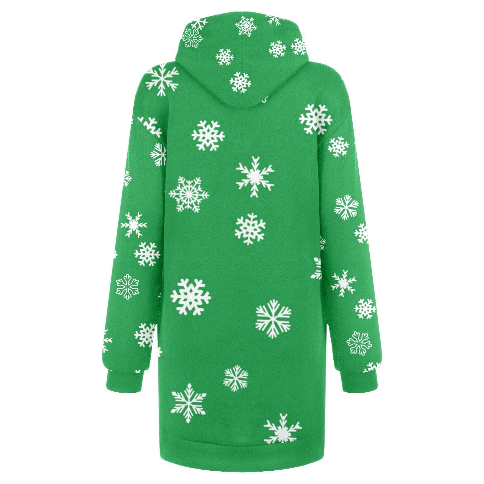 Рождественский джемпер с капюшоном Generisch Женский, с принтом бокала вина и рождественской шапки, элегантный, забавный, большого размера, с длинными рукавами и карманами, фото №6