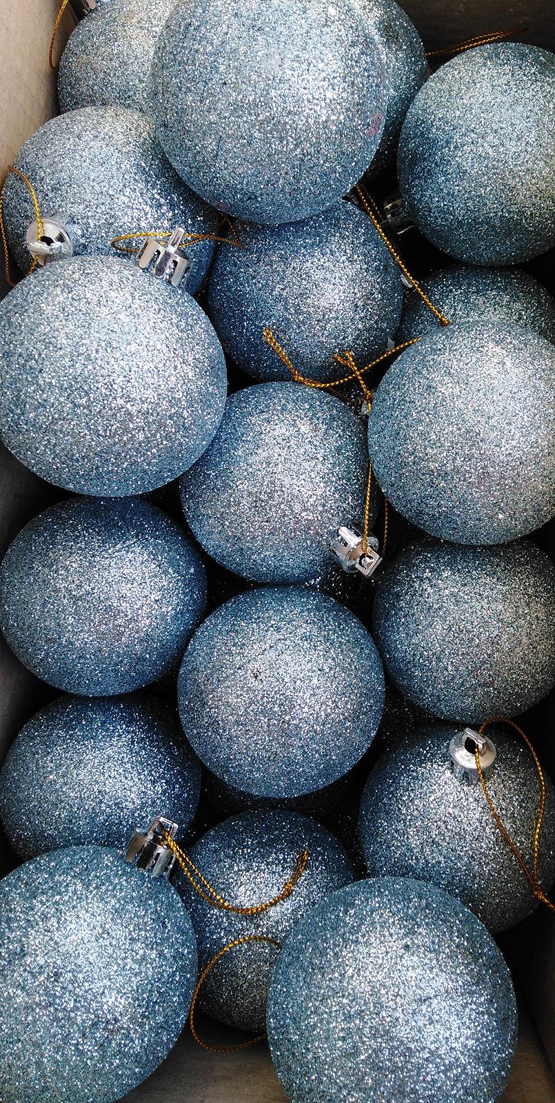 Святкова пластикова куля, новорічна прикраса на ялинку. Набір 16 шт., фото №1