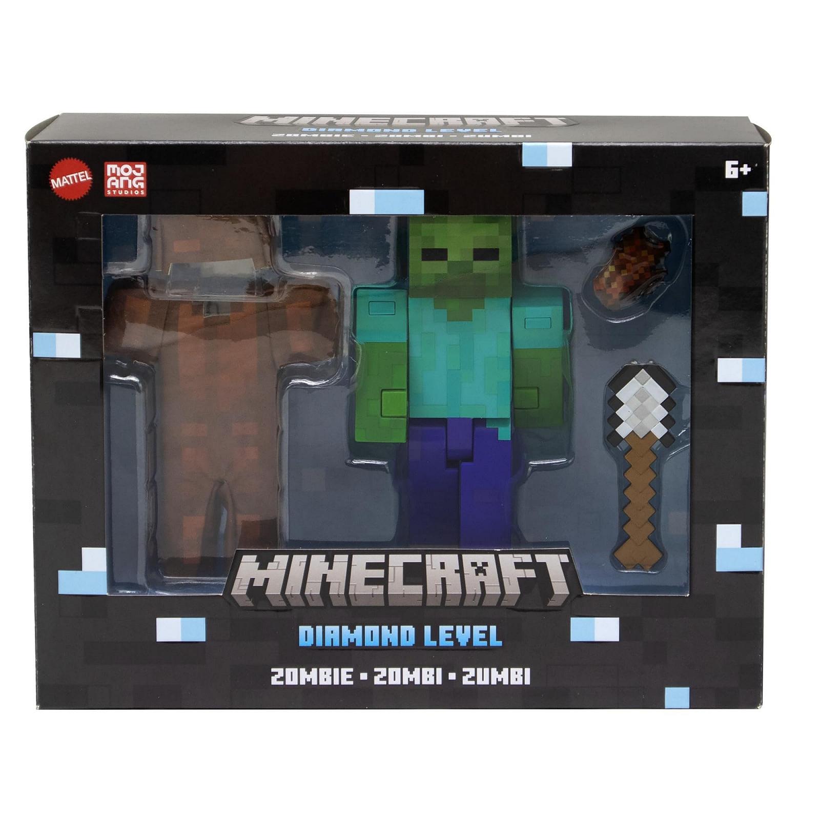 Фігурка Mattel Minecraft Зомбі Діамантового Рівня з 4 аксесуарами, колекційна фігурка, масштаб до 14 см, піксельний дизайн HTM05, фото №6