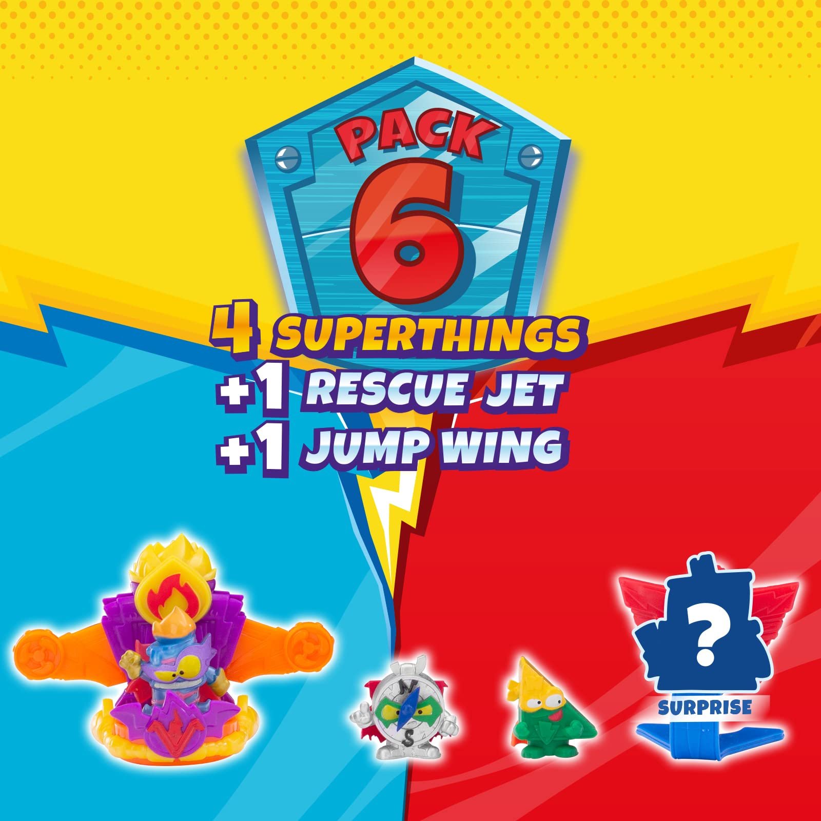 Набір фігурок Superthings Rescue Force Series - 6 штук, включає 4 SuperThings (1 рідкісний срібний капітан), 1 рятувальний літак і 1 Jump Wing 4/6, фото №2