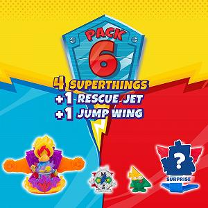 Набір фігурок Superthings Rescue Force Series - 6 штук, включає 4 SuperThings (1 рідкісний срібний капітан), 1 рятувальний літак і 1 Jump Wing 4/6 synthetic.ua - Фото 1