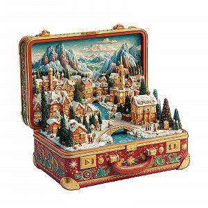 Пазл дерев'яний Suitcase Landscape Christmas 260 елементів 34 x 33.2 см - Фото 1