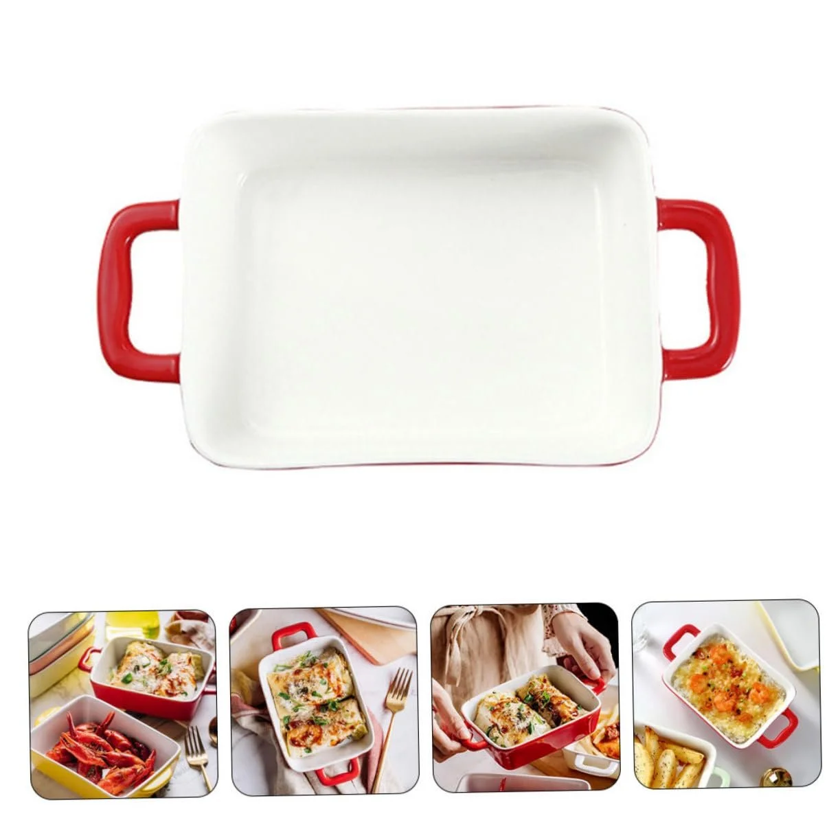 Керамическая форма для запекания с ручками для микроволновой печи и духовки термостойкая, фото №7 Керамическая форма для запекания с ручками для микроволновой печи и духовки термостойкая, фото №7