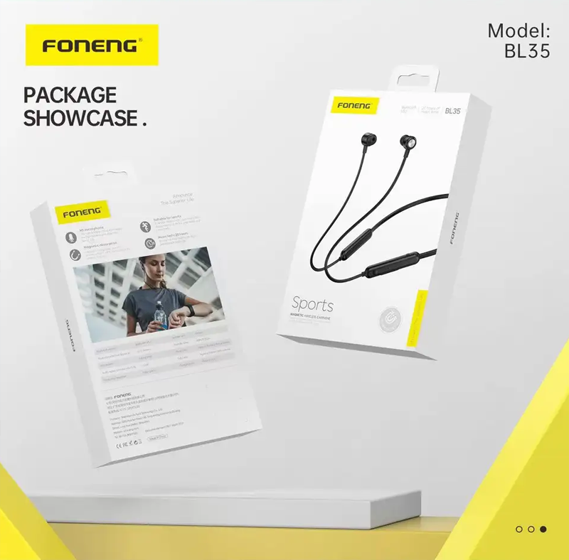 Беспроводные наушники на шею FONENG Sport Neckband BL35, фото №2 Беспроводные наушники на шею FONENG Sport Neckband BL35, фото №2