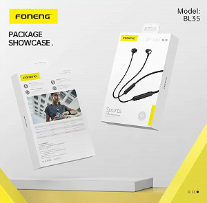 Беспроводные наушники на шею FONENG Sport Neckband BL35 synthetic.ua - Фото 1
