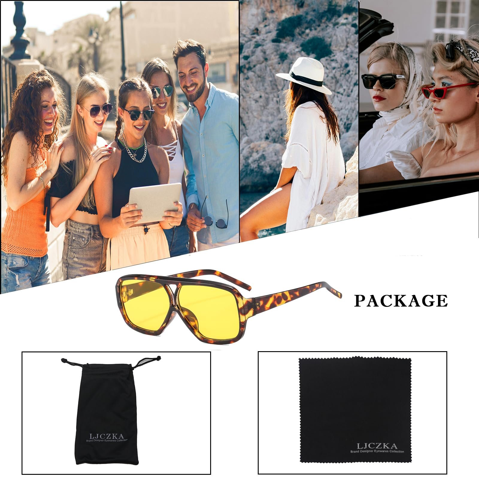 Сонцезахисні Окуляри Авіатори Квадратні LJCZKA Ретро, фото №5 Сонцезахисні Окуляри Авіатори Квадратні LJCZKA Ретро, фото №5