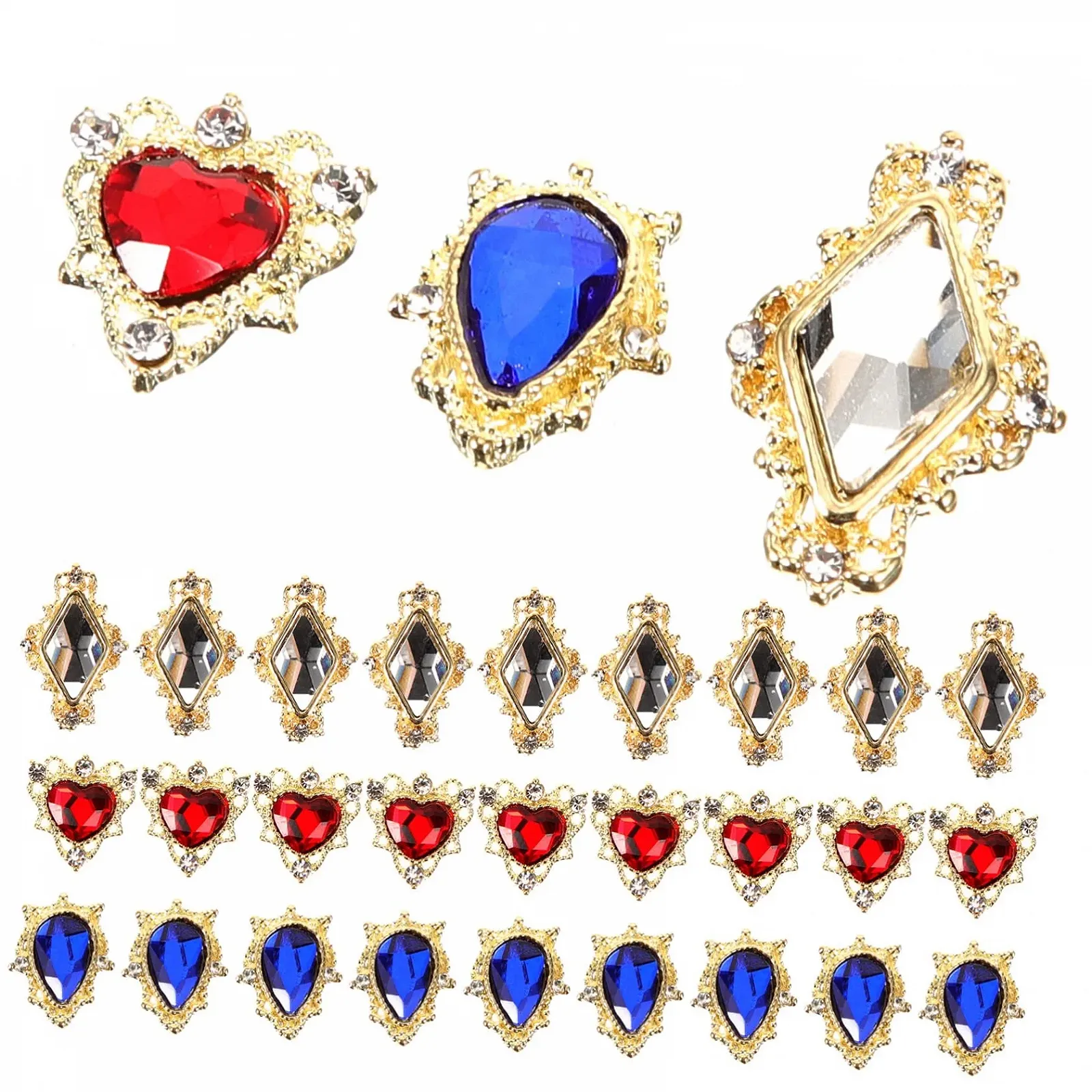 Прикраса для нігтів minkissy 120 шт у формі серця, стрази для манікюру для натуральних та штучних нігтів, прості у використанні, фото №9